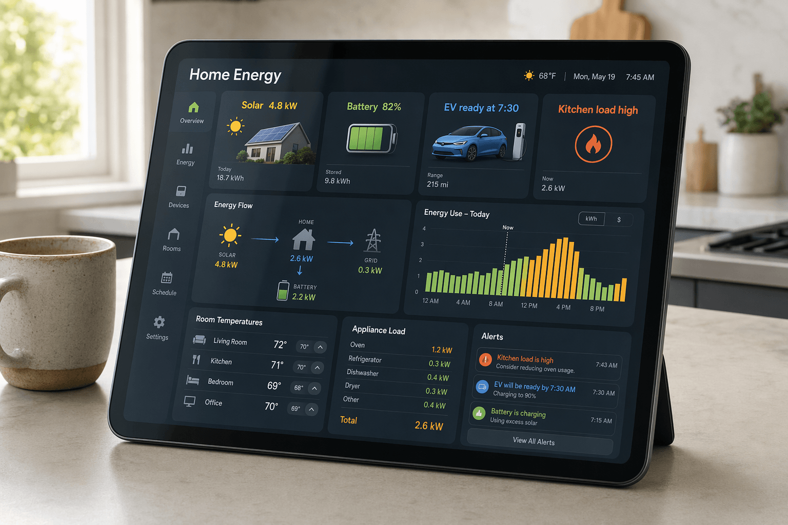 OpenAI generated smart home dashboard interface