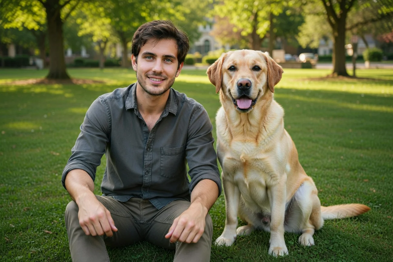 xAI multi-image editing example with person and pet